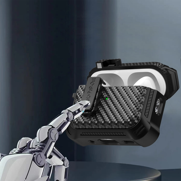 For AirPods 2 / 1 Alpha Carbon Fiber Wireless Bluetooth Earphone Protective Case(Red) - For AirPods 1/2 by PMC Jewellery | Online Shopping South Africa | PMC Jewellery | Buy Now Pay Later Mobicred