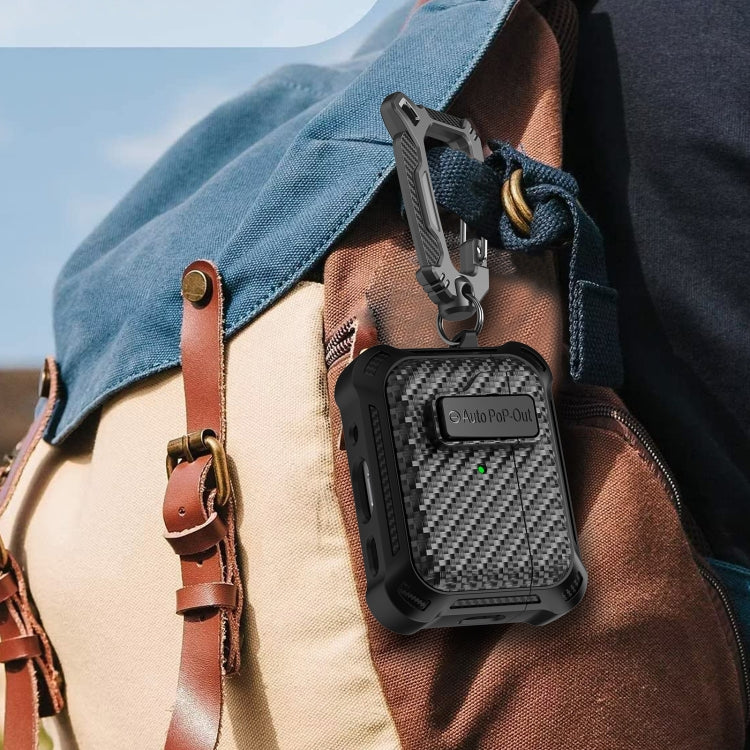 For AirPods Pro 2 Alpha Carbon Fiber Wireless Bluetooth Earphone Protective Case(Green) - For AirPods Pro 2 by PMC Jewellery | Online Shopping South Africa | PMC Jewellery | Buy Now Pay Later Mobicred