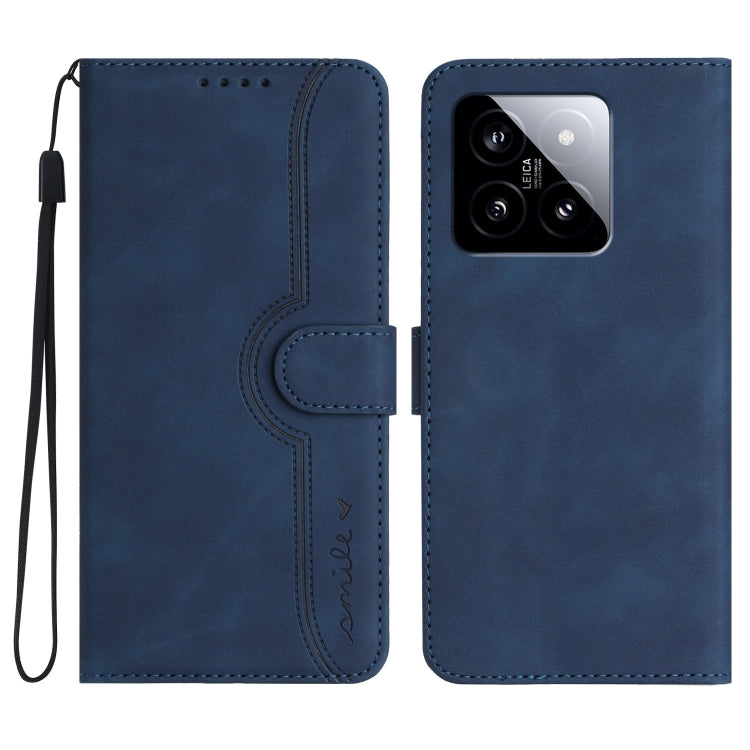 For Xiaomi 14 Heart Pattern Skin Feel Leather Phone Case(Royal Blue) - free shipping - PMC TechLife - Order now!