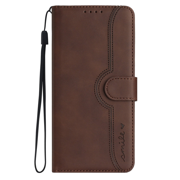 For Xiaomi 14 Pro Heart Pattern Skin Feel Leather Phone Case(Brown) - 14 Pro Cases by PMC TechLife | Online Shopping South Africa | PMC TechLife | Buy Now Pay Later Mobicred