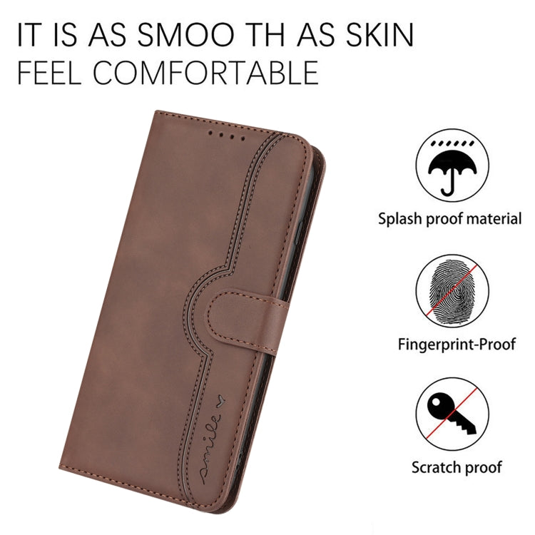 For Xiaomi 14 Pro Heart Pattern Skin Feel Leather Phone Case(Brown) - 14 Pro Cases by PMC TechLife | Online Shopping South Africa | PMC TechLife | Buy Now Pay Later Mobicred