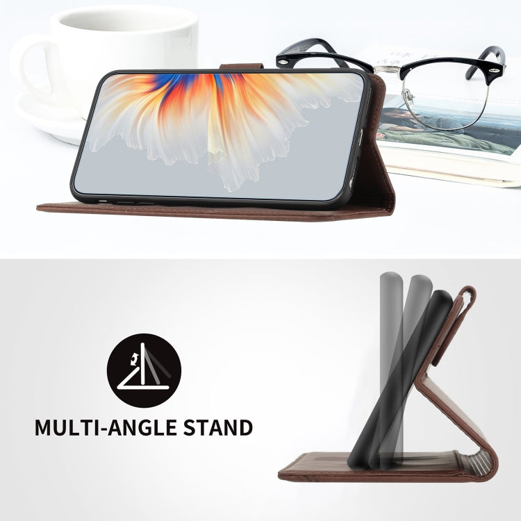 For Xiaomi 14 Pro Heart Pattern Skin Feel Leather Phone Case(Brown) - 14 Pro Cases by PMC TechLife | Online Shopping South Africa | PMC TechLife | Buy Now Pay Later Mobicred