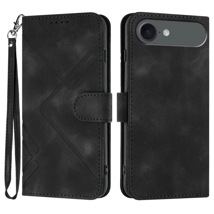For iPhone 17 Air Line Pattern Skin Feel Leather Phone Case(Black) - free shipping - PMc TechLife - Order now!