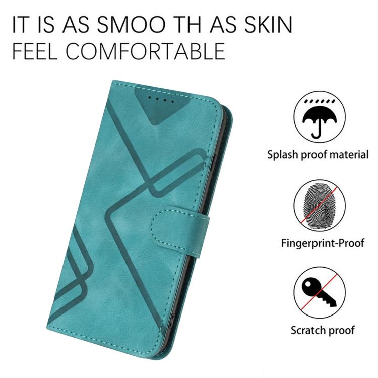 For iPhone 17 Line Pattern Skin Feel Leather Phone Case(Light Blue) - free shipping - PMc TechLife - Order now!