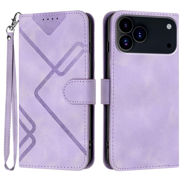 For iPhone 17 Pro Line Pattern Skin Feel Leather Phone Case(Light Purple) - free shipping - PMc TechLife - Order now!
