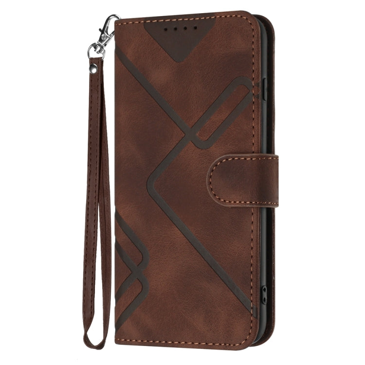 For Motorola Moto G Power 5G 2024 Line Pattern Skin Feel Leather Phone Case(Coffee) - Motorola Cases by PMC Jewellery | Online Shopping South Africa | PMC Jewellery | Buy Now Pay Later Mobicred