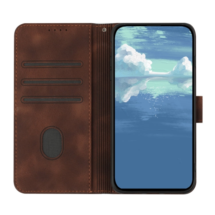 For Motorola Moto G Power 5G 2024 Line Pattern Skin Feel Leather Phone Case(Coffee) - Motorola Cases by PMC Jewellery | Online Shopping South Africa | PMC Jewellery | Buy Now Pay Later Mobicred