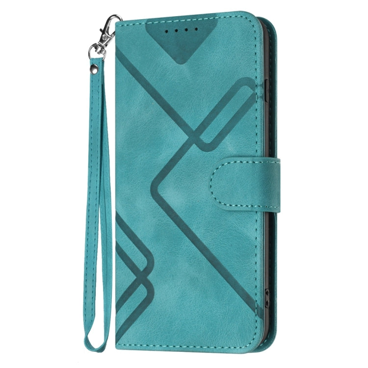 For Motorola Moto G Power 5G 2024 Line Pattern Skin Feel Leather Phone Case(Light Blue) - Motorola Cases by PMC Jewellery | Online Shopping South Africa | PMC Jewellery | Buy Now Pay Later Mobicred