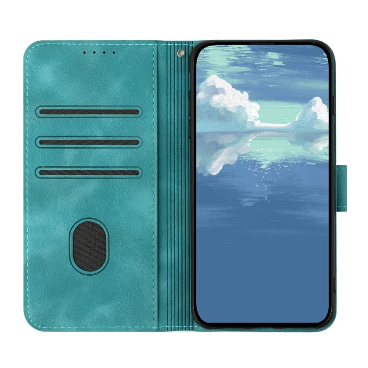 For Motorola Moto G Power 5G 2024 Line Pattern Skin Feel Leather Phone Case(Light Blue) - Motorola Cases by PMC Jewellery | Online Shopping South Africa | PMC Jewellery | Buy Now Pay Later Mobicred