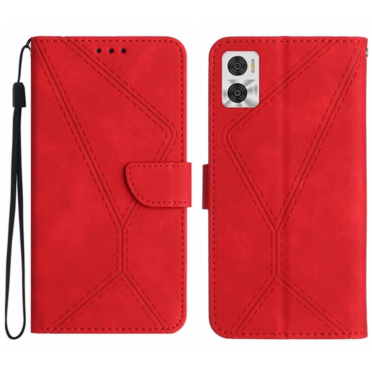For Motorola Moto E22 / E22i 4G Stitching Embossed Leather Phone Case(Red) - free shipping - PMC TechLife - Order now!