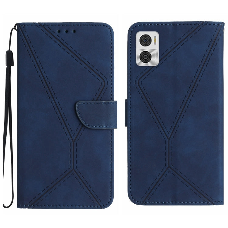 For Motorola Moto E22 / E22i 4G Stitching Embossed Leather Phone Case(Blue) - free shipping - PMC TechLife - Order now!