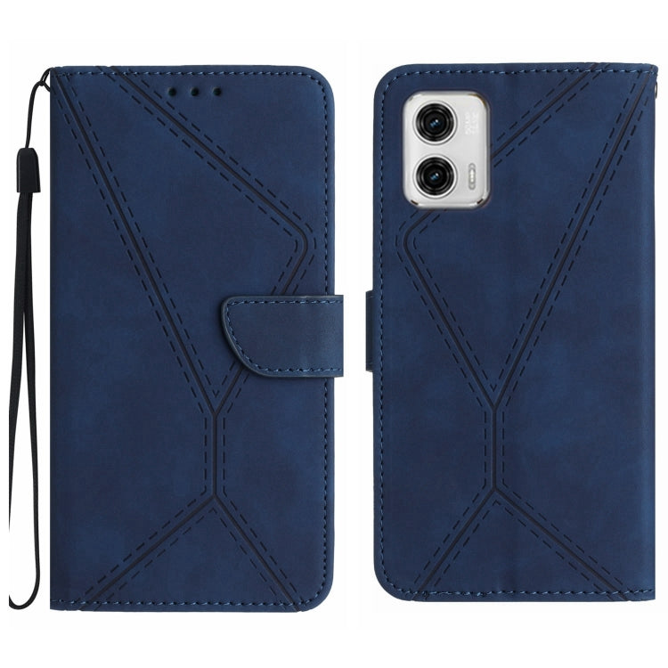 For Motorola Moto G 5G 2023 Stitching Embossed Leather Phone Case(Blue) - free shipping - PMC TechLife - Order now!