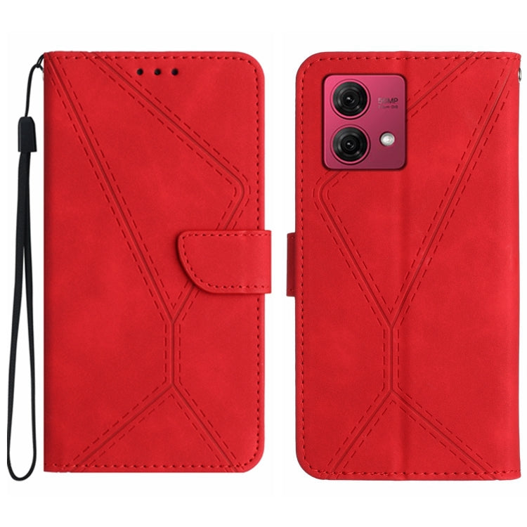For Motorola Moto G84 Stitching Embossed Leather Phone Case(Red) - free shipping - PMC TechLife - Order now!