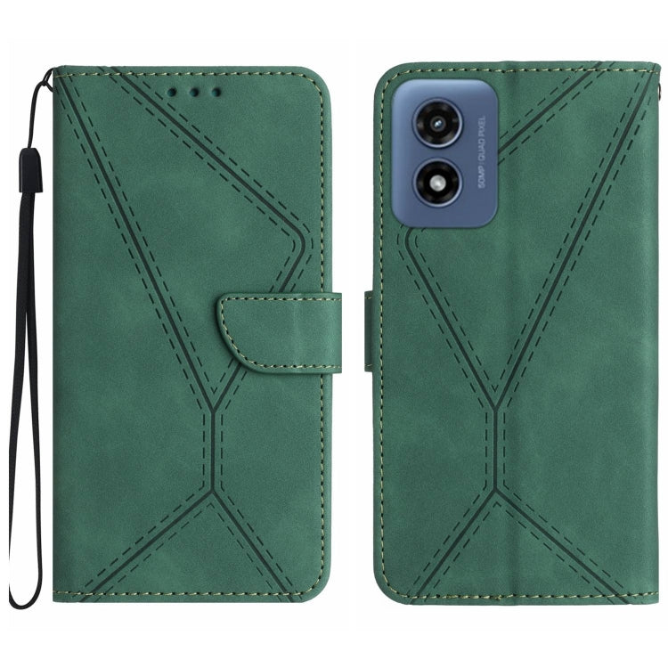 For Motorola Moto E14 Stitching Embossed Leather Phone Case(Green) - free shipping - PMC TechLife - Order now!