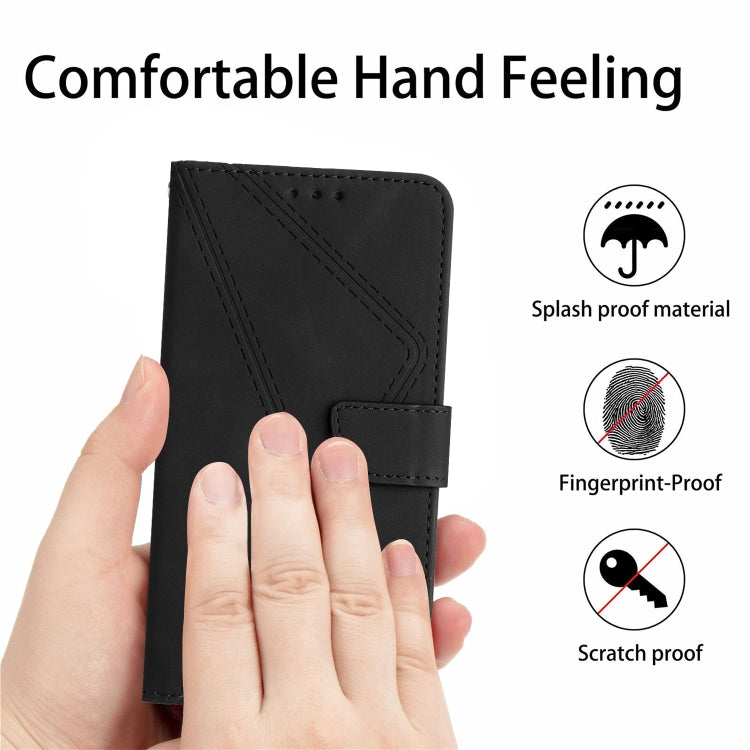 For Motorola Moto E14 Stitching Embossed Leather Phone Case(Black) - free shipping - PMC TechLife - Order now!