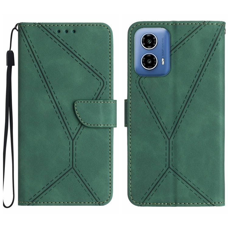 For Motorola Moto G35 5G Stitching Embossed Leather Phone Case(Green) - free shipping - PMC TechLife - Order now!