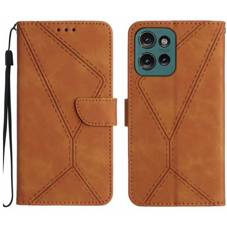 For Motorola Moto G15 Stitching Embossed Leather Phone Case(Brown) - free shipping - PMC TechLife - Order now!