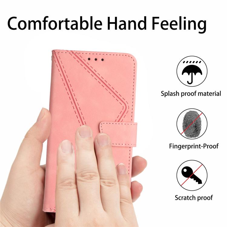 For Motorola Moto G86 5G Stitching Embossed Leather Phone Case(Pink) - free shipping - PMC TechLife - Order now!