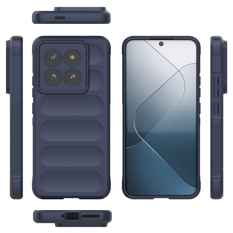 For Xiaomi 14 Pro 5G Magic Shield TPU + Flannel Phone Case(Dark Blue) - 14 Pro Cases by PMC TechLife | Online Shopping South Africa | PMC TechLife | Buy Now Pay Later Mobicred