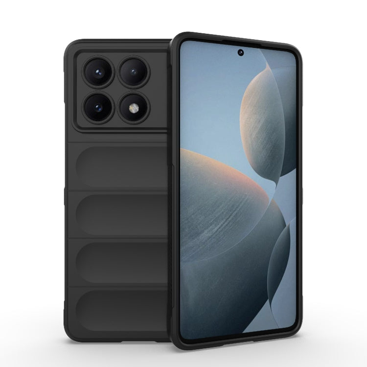 For Xiaomi Redmi K70E 5G Magic Shield TPU + Flannel Phone Case(Black) - K70E Cases by PMC TechLife | Online Shopping South Africa | PMC TechLife | Buy Now Pay Later Mobicred