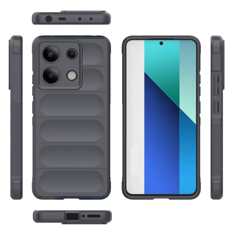 For Xiaomi Redmi Note 13 4G Global Magic Shield TPU + Flannel Phone Case(Dark Grey) - Note 13 Cases by PMC TechLife | Online Shopping South Africa | PMC TechLife | Buy Now Pay Later Mobicred