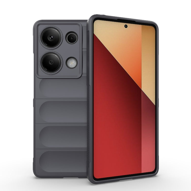 For Xiaomi Redmi Note 13 Pro 4G Global Magic Shield TPU + Flannel Phone Case(Dark Grey) - Note 13 Pro Cases by PMC TechLife | Online Shopping South Africa | PMC TechLife | Buy Now Pay Later Mobicred