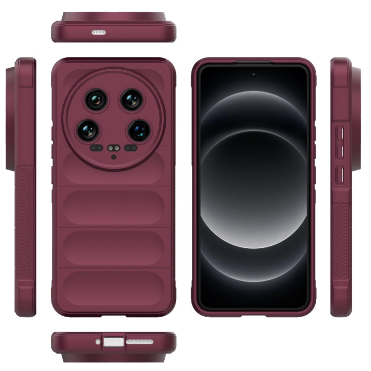 For Xiaomi 14 Ultra Magic Shield TPU + Flannel Phone Case(Wine Red) - 14 Ultra Cases by PMC TechLife | Online Shopping South Africa | PMC TechLife | Buy Now Pay Later Mobicred