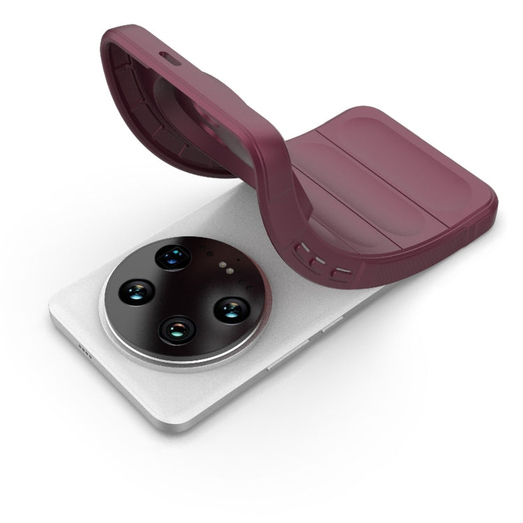 For Xiaomi 14 Ultra Magic Shield TPU + Flannel Phone Case(Wine Red) - 14 Ultra Cases by PMC TechLife | Online Shopping South Africa | PMC TechLife | Buy Now Pay Later Mobicred