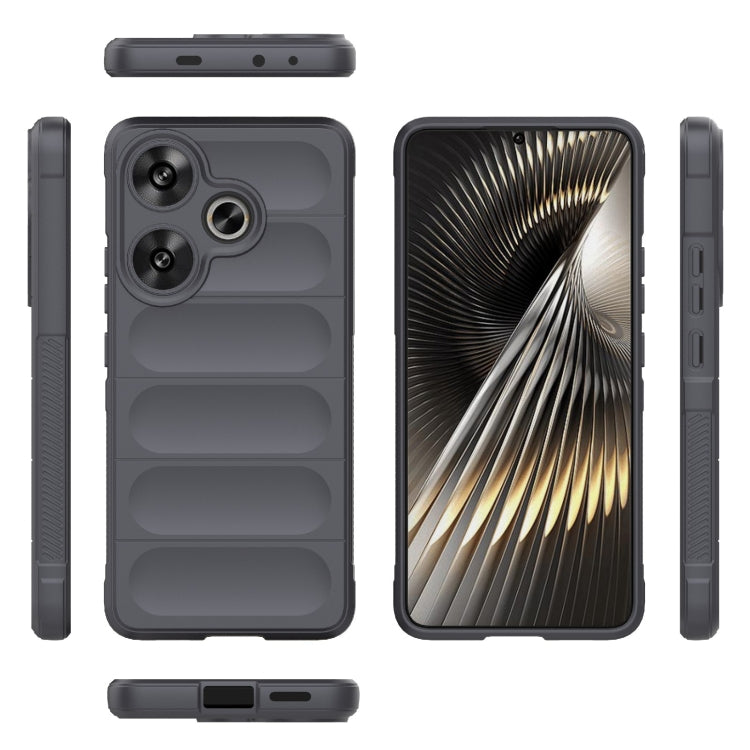 For Xiaomi Redmi Turbo 3 5G Magic Shield TPU + Flannel Phone Case(Dark Grey) - Xiaomi Cases by PMC TechLife | Online Shopping South Africa | PMC TechLife | Buy Now Pay Later Mobicred