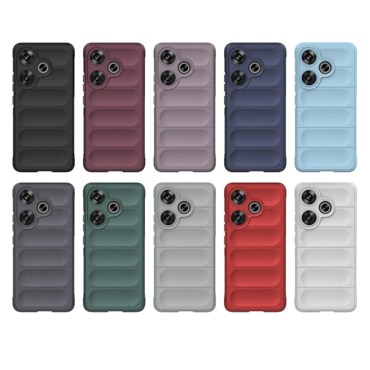For Xiaomi Redmi Turbo 3 5G Magic Shield TPU + Flannel Phone Case(Dark Grey) - Xiaomi Cases by PMC TechLife | Online Shopping South Africa | PMC TechLife | Buy Now Pay Later Mobicred