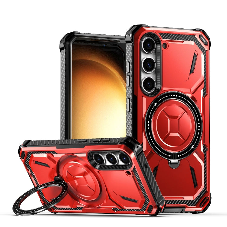 For Samsung Galaxy S24+ 5G Armor Series Holder Phone Case(Red) - Galaxy S24+ 5G Cases by PMC TechLife | Online Shopping South Africa | PMC TechLife