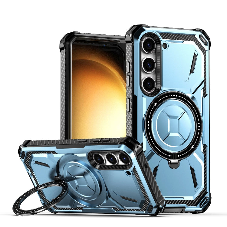 For Samsung Galaxy S24+ 5G Armor Series Holder Phone Case(Blue) - Galaxy S24+ 5G Cases by PMC TechLife | Online Shopping South Africa | PMC TechLife