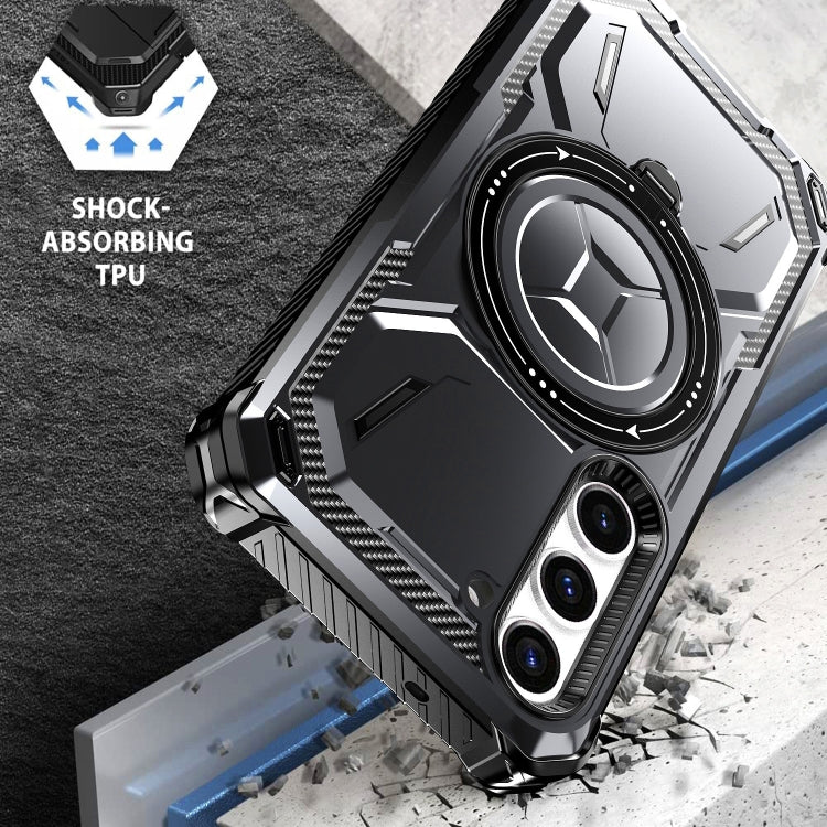 For Samsung Galaxy S24+ 5G Armor Series Holder Phone Case(Blue) - Galaxy S24+ 5G Cases by PMC TechLife | Online Shopping South Africa | PMC TechLife