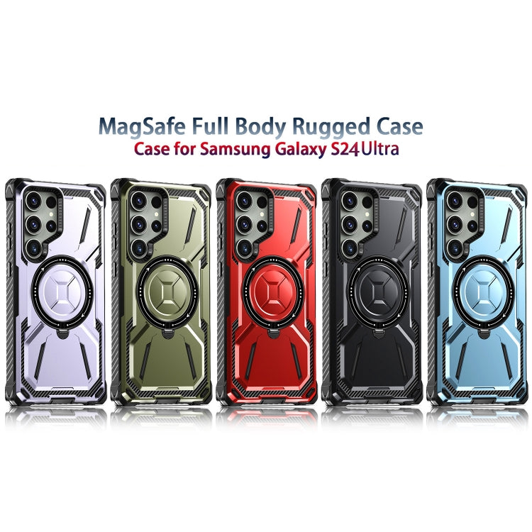 For Samsung Galaxy S24 Ultra 5G Armor Series Holder Phone Case(Light Purple) - Galaxy S24 Ultra 5G Cases by PMC TechLife | Online Shopping South Africa | PMC TechLife