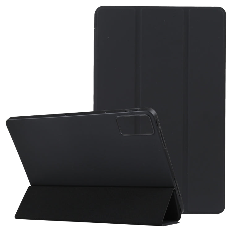 For Xiaomi Redmi Pad SE 2023 Three-fold Holder Flip Tablet Leather Case(Black) - More Tablet Cases by PMC TechLife | Online Shopping South Africa | PMC TechLife | Buy Now Pay Later Mobicred