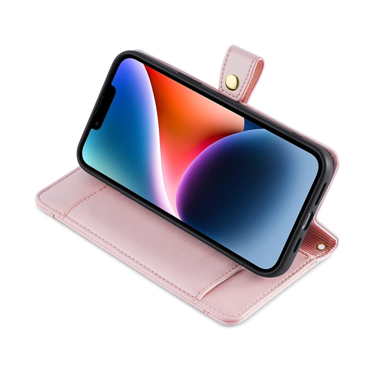 For Huawei nova 11 4G Sheep Texture Cross-body Zipper Wallet Leather Phone Case(Pink) - Huawei Cases by PMC TechLife | Online Shopping South Africa | PMC TechLife | Buy Now Pay Later Mobicred