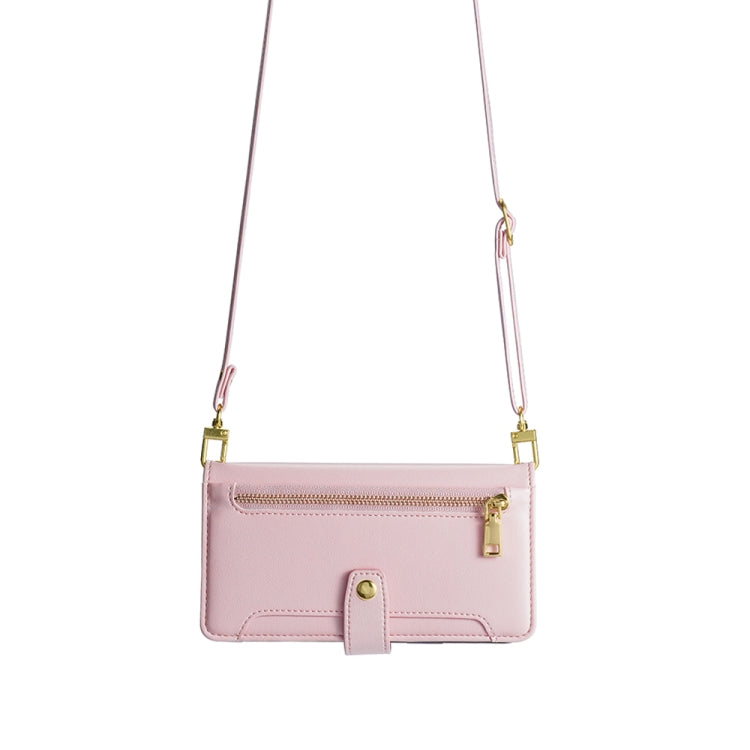For Huawei nova 11 4G Sheep Texture Cross-body Zipper Wallet Leather Phone Case(Pink) - Huawei Cases by PMC TechLife | Online Shopping South Africa | PMC TechLife | Buy Now Pay Later Mobicred