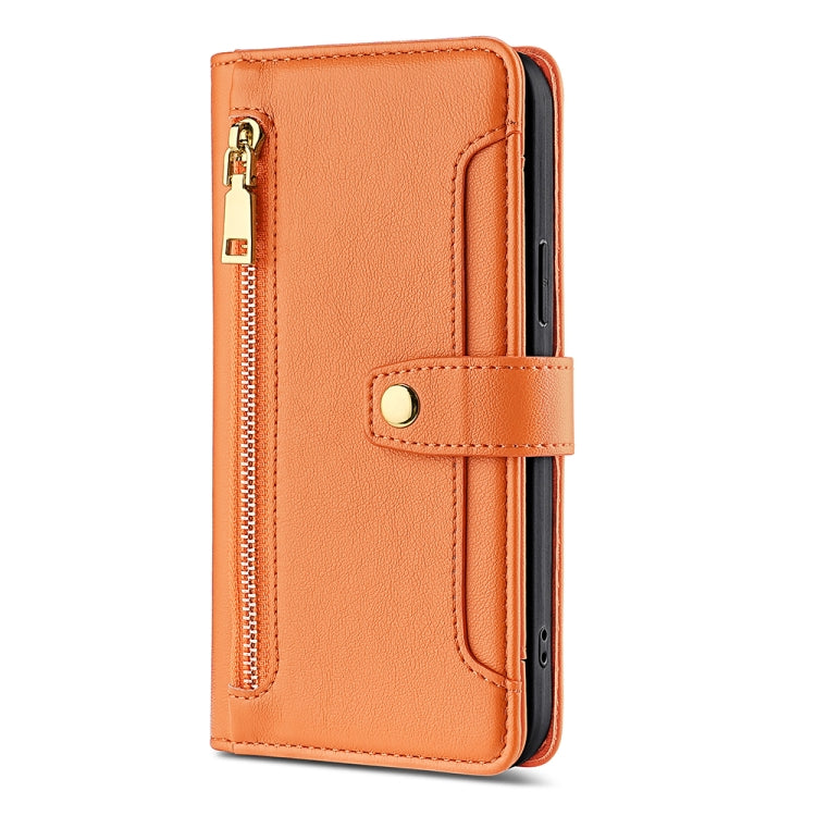 For Huawei nova 11 Pro 4G / 11 Ultra 4G Sheep Texture Cross-body Zipper Wallet Leather Phone Case(Orange) - Huawei Cases by PMC TechLife | Online Shopping South Africa | PMC TechLife | Buy Now Pay Later Mobicred
