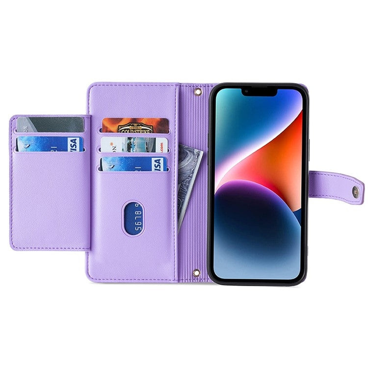 For Huawei nova 12 5G Sheep Texture Cross-body Zipper Wallet Leather Phone Case(Purple) - Huawei Cases by PMC TechLife | Online Shopping South Africa | PMC TechLife | Buy Now Pay Later Mobicred