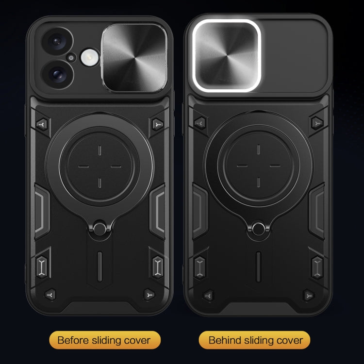 For iPhone 16 CD Texture Sliding Camshield Magnetic Holder Phone Case(Purple) - free shipping - PMC TechLife - Order now!