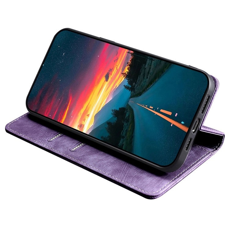 For Huawei Pura 70 RFID Anti-theft Brush Magnetic Leather Phone Case(Purple) - free shipping - PMC Jewellery - Order now!