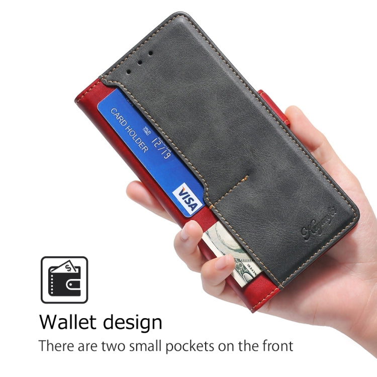 For Huawei Pura 70 5G Contrast Color Side Buckle Leather Phone Case(Red + Black) - Huawei Cases by PMC Jewellery | Online Shopping South Africa | PMC Jewellery | Buy Now Pay Later Mobicred