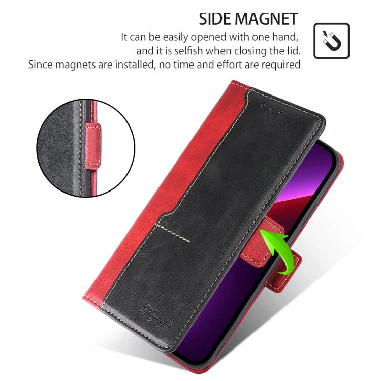 For Huawei Pura 70 5G Contrast Color Side Buckle Leather Phone Case(Red + Black) - Huawei Cases by PMC Jewellery | Online Shopping South Africa | PMC Jewellery | Buy Now Pay Later Mobicred
