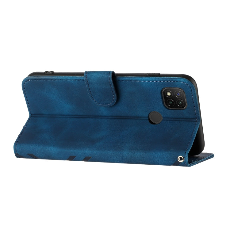 For Xiaomi Redmi 9C/9C NFC/Poco C3 Line Pattern Skin Feel Leather Phone Case(Royal Blue) - Xiaomi Cases by PMC TechLife | Online Shopping South Africa | PMC TechLife | Buy Now Pay Later Mobicred