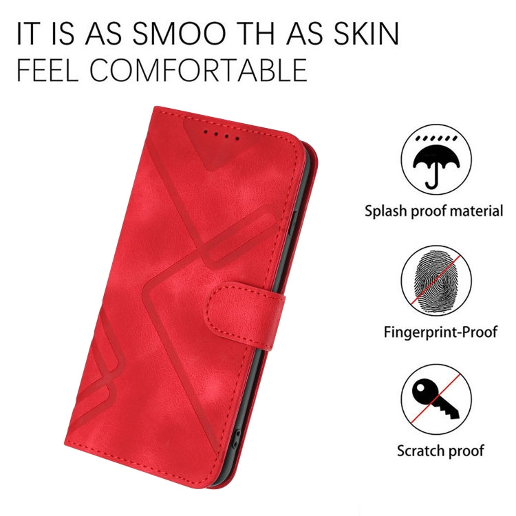 For Xiaomi Redmi Note 12 Pro+ 4G/5G Global Line Pattern Skin Feel Leather Phone Case(Red) - Xiaomi Cases by PMC TechLife | Online Shopping South Africa | PMC TechLife | Buy Now Pay Later Mobicred