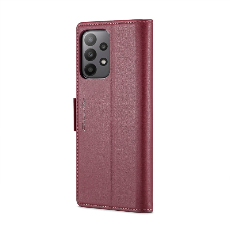 For Samsung Galaxy A23 CaseMe 023 Butterfly Buckle Litchi Texture RFID Anti-theft Leather Phone Case(Wine Red) - free shipping - PMC TechLife - Order now!