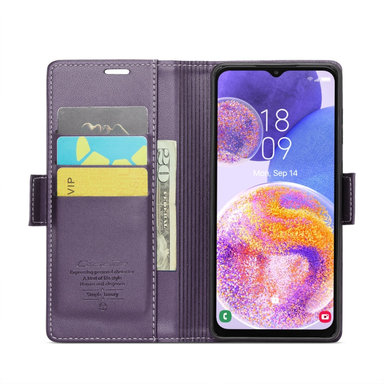 For Samsung Galaxy A23 CaseMe 023 Butterfly Buckle Litchi Texture RFID Anti-theft Leather Phone Case(Pearly Purple) - free shipping - PMC TechLife - Order now!