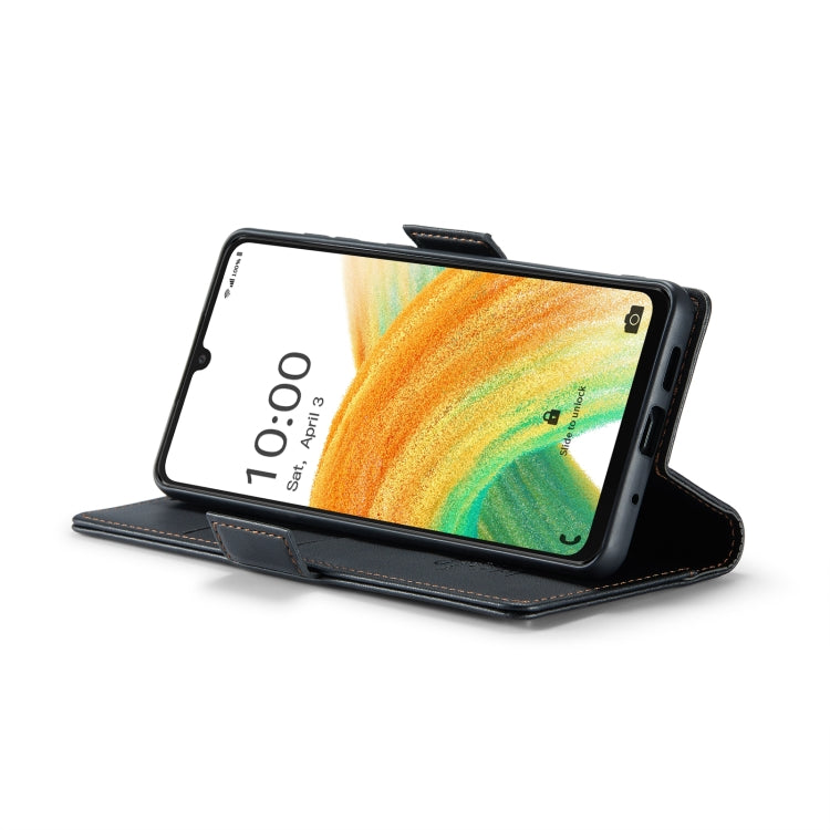 For Samsung Galaxy A33 5G CaseMe 023 Butterfly Buckle Litchi Texture RFID Anti-theft Leather Phone Case(Black) - free shipping - PMC TechLife - Order now!
