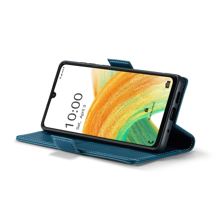 For Samsung Galaxy A33 5G CaseMe 023 Butterfly Buckle Litchi Texture RFID Anti-theft Leather Phone Case(Blue) - free shipping - PMC TechLife - Order now!