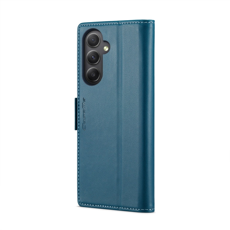 For Samsung Galaxy A34 5G CaseMe 023 Butterfly Buckle Litchi Texture RFID Anti-theft Leather Phone Case(Blue) - free shipping - PMC TechLife - Order now!